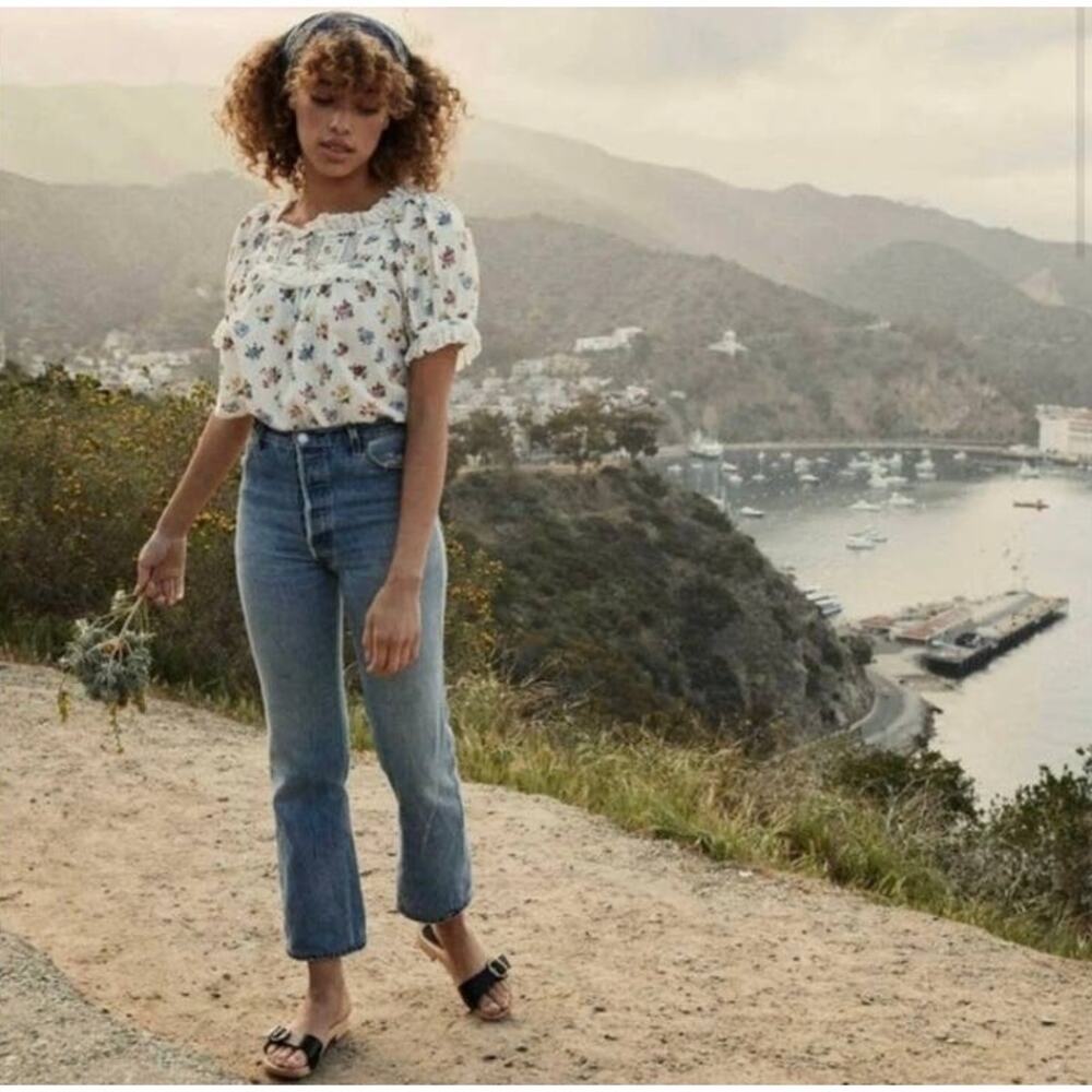 DOEN Frances Top in Fleurs De Jonquille Floral L Boho - Picture 9 of 10